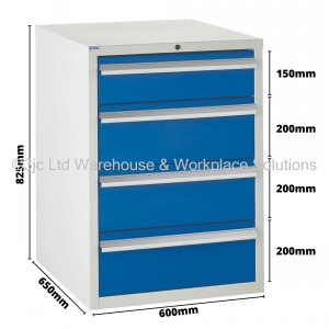 Euroslide Storage Cabinet 4 Drawer 825mm